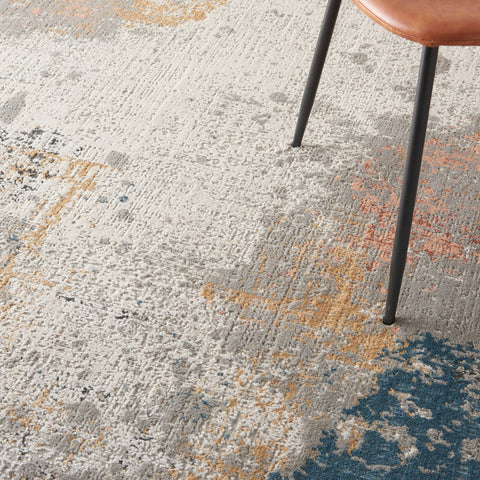 Nourison Rustic Textures RUS13 Grey Blue Rug