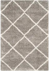 SAFAVIEH Hudson Shag Collection Ivory Modern Trellis Rug