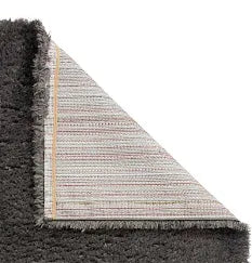 Solace 0961 Thick Soft Charcoal Rug in Grey/Silver - 120x170cm