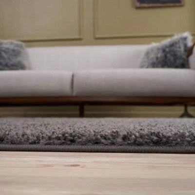 Myshaggy Collection Living Room Rugs Solid Design Dark Grey