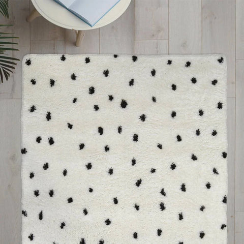 Homemaker Monochrome Snug Spotty Shaggy Rug
