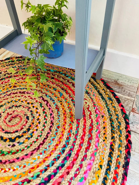 Second Nature Online Mishran Eco Friendly Small Round Braided Rug