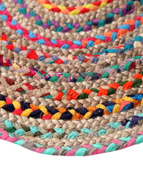 Second Nature Online Mishran Eco Friendly Small Round Braided Rug