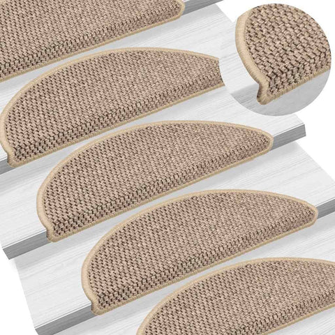 vidaXL Self-Adhesive Sisal-Look Stair Mats