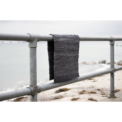 Rug Solid Leather Rug Dark Grey
