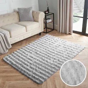 OHS Bubble Runner Rug Faux Fur Non Slip Living Room Soft Carpet
