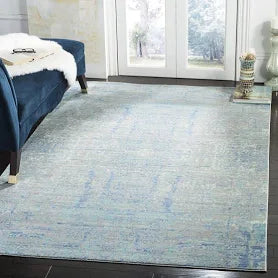 SAFAVIEH Metro-Mod Rug for Living Room, Dining Room, Bedroom - Mystique Collection, Short Pile, in Light Blue and Multi, 122 X 183 cm