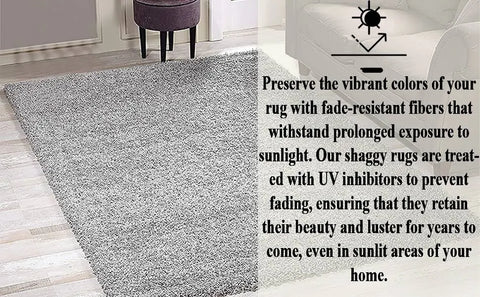 HMWD Modern Grey Fluffy Thick Deep Pile Non-Slip Area Shaggy Rug Non-Shed Plain Super Soft Floor Carpet For Living Room Bedrooms Small Medium