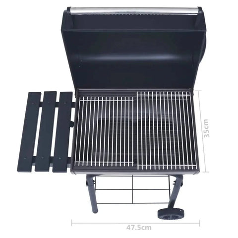 vidaXL Charcoal BBQ Grill Smoker with Bottom Shelf