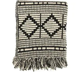 Bloomingville Black Recycled Cotton Throw