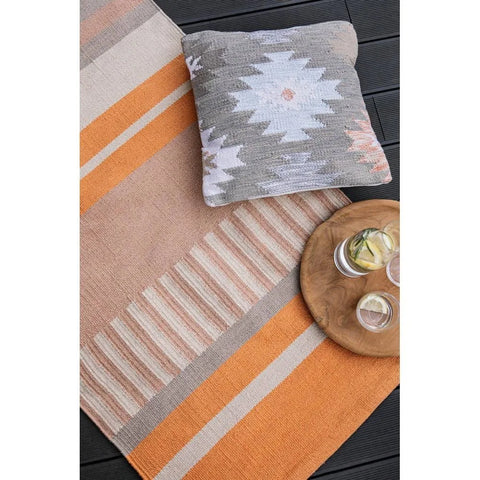 Green Decore Vernal Sasae Beige, Stone Blue and Green Machine Washable Rug