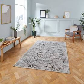 Creation G2851 Geometric Distressed Grey Rug