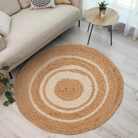 Esselle Altrincham Bleached Jute Circle Rug