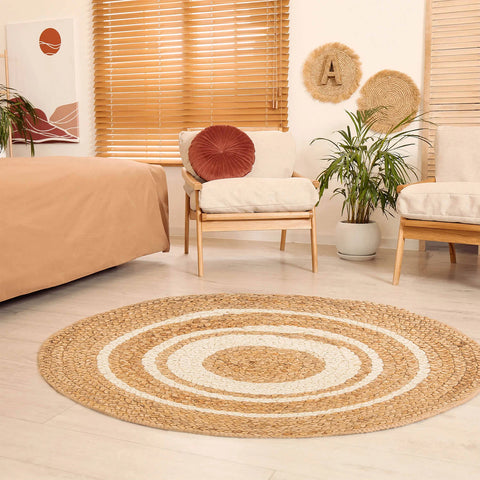 Esselle Altrincham Bleached Jute Circle Rug