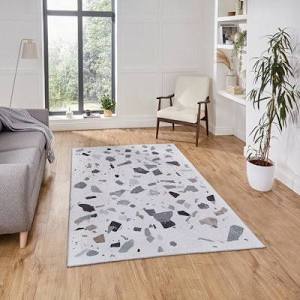 Think Rugs Force K7282 Ivory Grey Abstract Rug