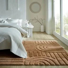 Dunelm Supersoft Lush Geometric Faux Fur Arch Rug
