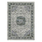 Da Vinci 057 0559 9686 Stain Resistant Bordered Floral Traditional Blue Grey Rug for Bedroom & Dining Room-160X230