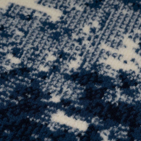Modern Navy Blue Abstract Living Room Area Rug