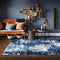 Modern Navy Blue Abstract Living Room Area Rug