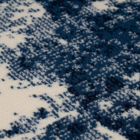 Modern Navy Blue Abstract Living Room Area Rug