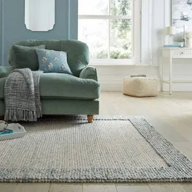 Dunelm Pebble Wool Border Rug