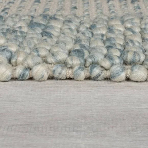 Dunelm Pebble Wool Border Rug