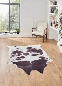 Dunelm Cow Print Faux Rug