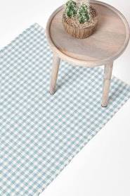 Homescapes Cotton Gingham Check Hand Woven Rug