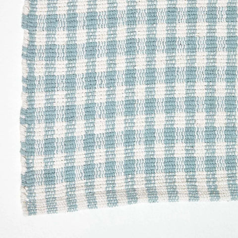Homescapes Cotton Gingham Check Hand Woven Rug