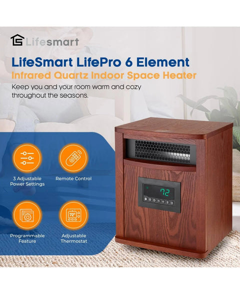 LifeSmart LifePro 6 Element 1500W Indoor Space Heater