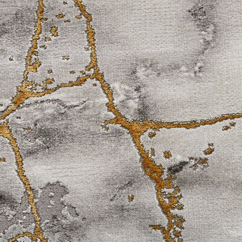 Think Rugs Craft Rug 23270 Grey Gold 120x170 160x220 Abstract Marble