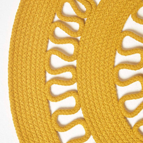 Homescapes Crochet Braided Round Rug