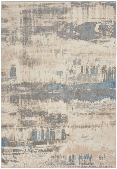 Nourison Solace Ivory/Grey/Blue Rug