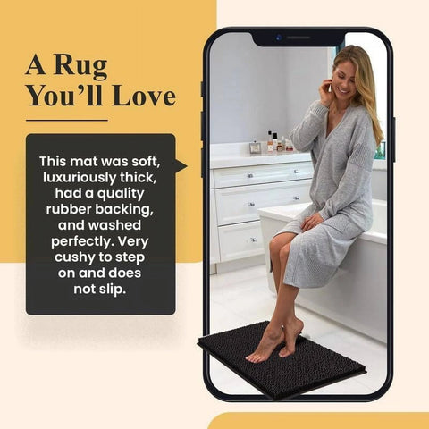 MAYSHINE Plush Shaggy Chenille Bath Mat Extra Soft Super Absorbent Non-Slip Bathroom Rug