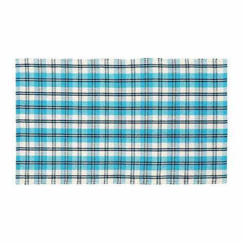 Homescapes Irvine Handwoven Blue Tartan Rug