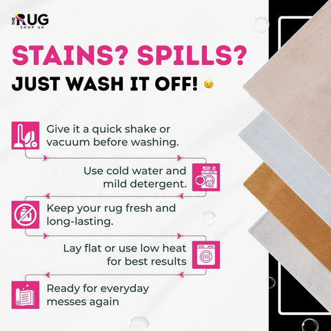 Think Rugs Bay Plain Shaggy Washable Rug