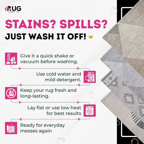 Think Rugs Whisper Abstract Washable Rug H1068