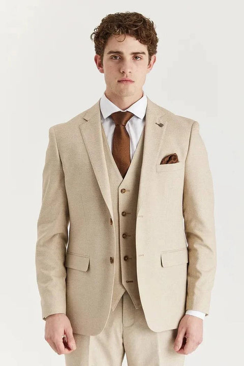 Belmont Men's 3 Piece Stitch Lapel Classic Suit