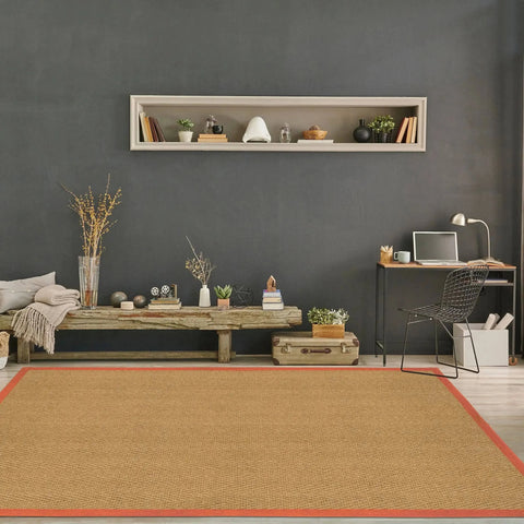 William Armes Coir Herringbone Rug with border