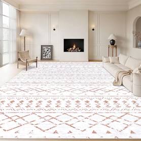 Cekene Modern Living Room Rugs Large Beige 200x290cm Ultra Thin Soft Area Rugs for Living Room Non-Slip Washable Rugs for Bedroom Shot Pile Carpet