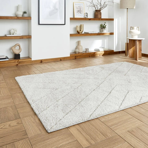 Think Rugs Ideal Shaggy 80260 Silver Rug