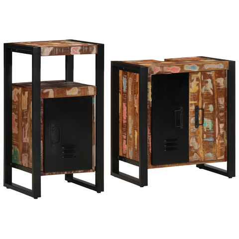 vidaXL Bathroom Furniture Set 2 pcs Brown Solid reclaimed wood