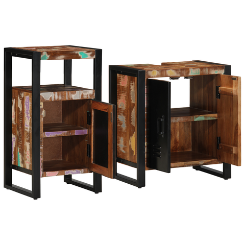 vidaXL Bathroom Furniture Set 2 pcs Brown Solid reclaimed wood