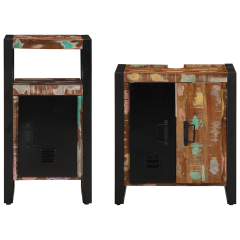 vidaXL Bathroom Furniture Set 2 pcs Brown Solid reclaimed wood