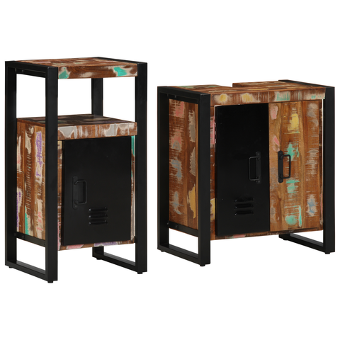 vidaXL Bathroom Furniture Set 2 pcs Brown Solid reclaimed wood