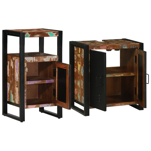 vidaXL Bathroom Furniture Set 2 pcs Brown Solid reclaimed wood