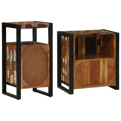 vidaXL Bathroom Furniture Set 2 pcs Brown Solid reclaimed wood