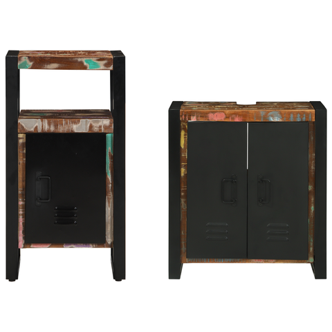 vidaXL Bathroom Furniture Set 2 pcs Brown Solid reclaimed wood