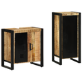 vidaXL Bathroom Furniture Set with Shelf 2 pcs Brown Solid Mango Wood
