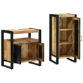 vidaXL Bathroom Furniture Set with Shelf 2 pcs Brown Solid Mango Wood